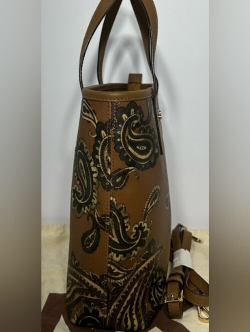 Michael Kors Emry Large North-South Tote Paisley Brown Multi Crossbody - Picture 3 of 9